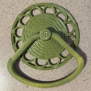 Homco faux wicker rattan towel ring